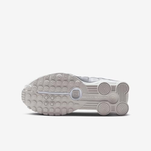 Nike Shox R4 Big Kids' Shoes (CW2626-101, White/White/Bright Crimson/Metallic Silver)2