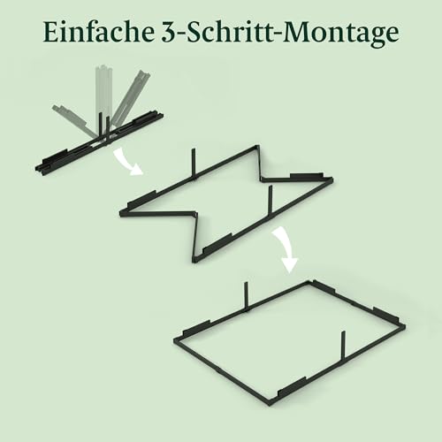 Zinus Caleb Bett 90x200 cm - Höhe 36 cm mit Stauraum unter dem Bett - Metall-Plattformbettrahmen - Klappbarer Bettrahmen - Schwarz