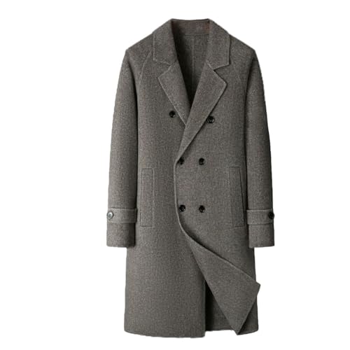 Manteau long en laine pour homme de style tailleur chic et double boutonnage automne