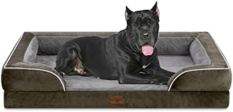 Comfort Expression XXL Dog Bed, Waterproof Orthopedic Dog Bed, Jumbo Dog Bed for Extra Large Dogs, Durable PV Washable Dog Sofa Bed Dark Green, Large Dog Bed with Removable Cover with Zipper