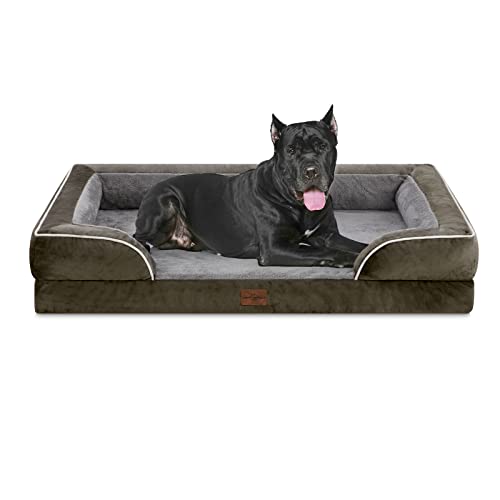 Comfort Expression Xxl Dog Bed, Waterproof Orthopedic Dog Bed, Jumbo Dog Bed For Extra Large Dogs, Durable Pv Washable Dog Sofa Bed Dark Green, Large Dog Bed With Removable Cover With Zipper #TOP2