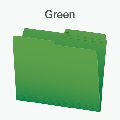 Pendaflex File Folders, 1/2 Cut Tab, Letter Size, Green, Durable Paper Stock, 100/Box, Ideal for Office/Home/School Organization, Made in Canada, Reversible File Organizers image 5