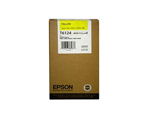 Encre Jaune Epson T6124 haute fidélité colorimétrique 220 ML pour Stylus Pro 9450