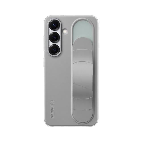 Image of Samsung Galaxy S25 (Small) Standing Grip Phone Case, Protective Cover, Soft Touch, Kickstand, Durable Design, International Version EF-GS931CJEGWW - (Gray)