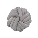 Kiko-ershaa Oreiller Coussin Enfant Nœud Boule Coussin Oreiller À La Main Jeter en Peluche Jouet Coussin Décoratif pour Canapé-Lit Voiture Bureau Chambre De Bébé-Gris, 35 cm
