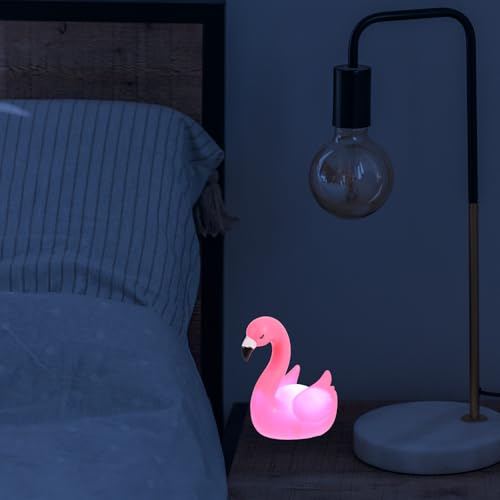 Lámpara de noche LED flamenco rosa decoración creativa miniatura 4