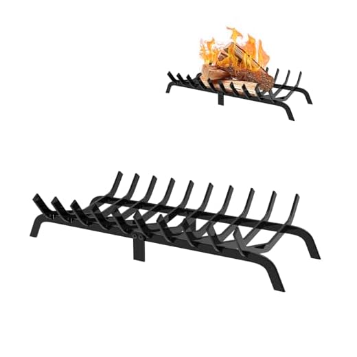 SEHERTIWY 30 inch Fireplace Log Grate, Heavy Duty Fireplace Log Grate Holder with 10 Rods - Fireplace Accessories for Large Firewood Rack, Chimney Hearth Wood Stove Burning