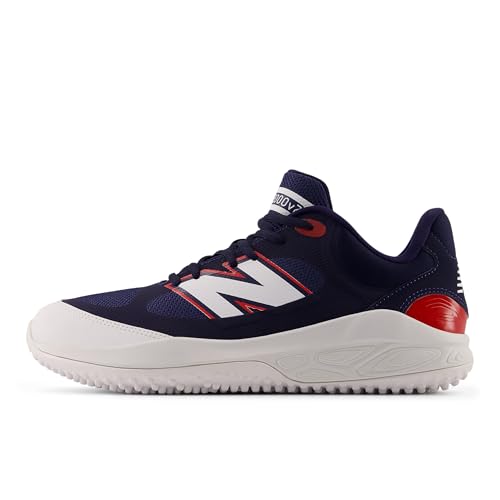New Balance New Balance Men's Fresh Foam 3000 V7 Turf-Trainer Baseball Shoe, White/Team Red/Team Navy, 15 M