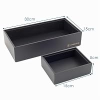 Hanseküche Aufbewahrungsboxen aus Bambus - 2er Set Ordnungsboxen Holz - Schachteln für Schubladen - Organisatorische Aufbewahrung - Stapelbare Kisten, nachhaltig, Ordnungssystem (Schwarz) – Ansicht 3