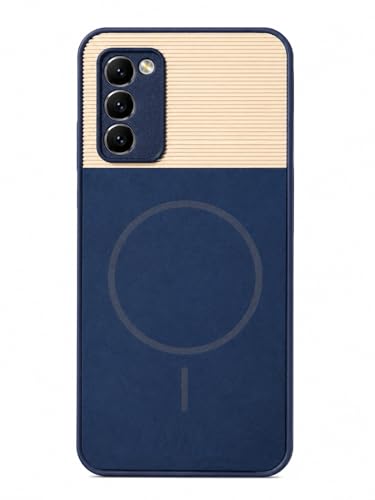 Image of Bintage Mac Safe Design Hard Slim Back Case | Soft Border Camera Protect | Dual PU Leather Finish Back Cover Compatible for Samsung Galaxy A03s 4G - Royal Blue