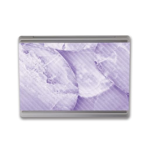 Image of MightySkins Carbon Fiber Skin Compatible with Microsoft Surface Laptop Go 3 (2023) Full Wrap Kit - Round Amethyst | Protective Durable Textured Carbon Fiber Finish | Made in The USA