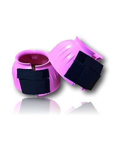 Hufglocken für Pferde Ponys | Warmblut Kaltblut Vollblut | neon pink | Gummi Springglocken S-L | Hufschutz zum Reiten Springen Gelände Weide (M (pink)) Cover