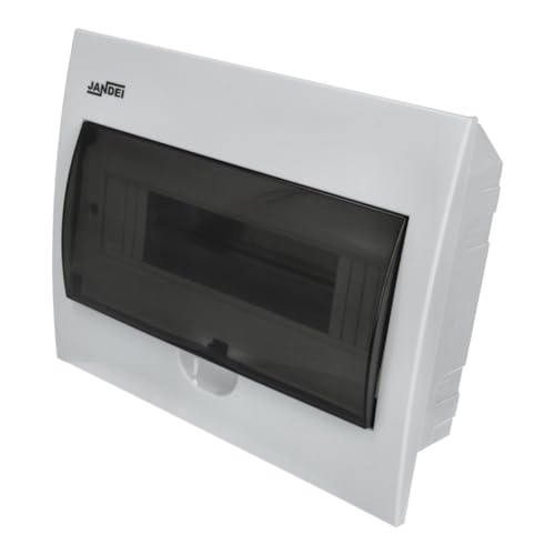 Jandei - Caja de Distribución Eléctrica Para Empotrar con Puerta Para 12 Módulos, Tapa translúcida