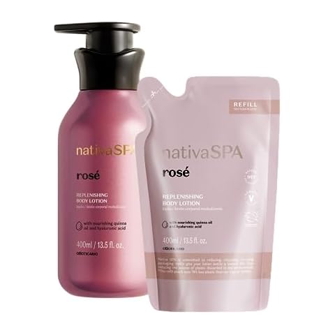 Nativa SPA by O Boticário, Conscious Set Moisturizing Rose Body Lotion and Refill Bundle set, 400ml each Cover