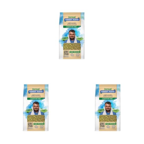 Image of DeHaat Honest Farms Pesticide Free Unpolished Green Moong 1 KG (Pack of 3)