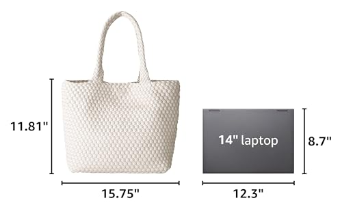 Bolso Tote Tejido para Mujer de Cuero Vegano Grande miniatura 3