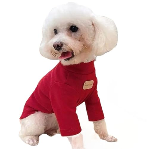 AttRex 可愛い 犬服 犬の服 Tシャツ 春秋冬 ペット服 防寒 保温 洋服 ドッグウェア パーカー 小型犬 中型犬 猫服 わんこ服 お散歩お出かけウェア (L,レッド)