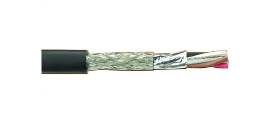 M33800 BK005, Multi-Conductor Cables 18 AWG 2 Conductor Foil 600V PVC/Nylon, PVC 100 ft Spool - Black