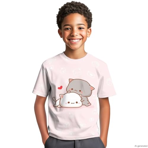 Image of WELLFLYHOM Kids Tshirts Girls Boys Short Sleeve Crewneck Tees Shirts Casual Sport Pullover Tops Size 3-16 Years