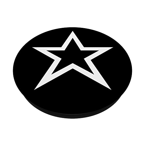 Cyber Y2K Star On Front Black And White Room Aesthetic 2000s PopSockets Swappable PopGrip - Image 2