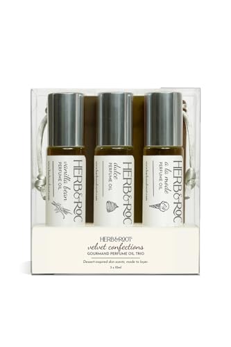 Herb & Root Unisex Mini Perfume Set: Aromatic Roll On Oils with Vanilla...