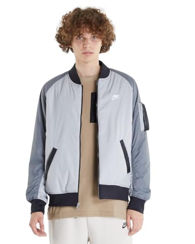 NIKE Veste matelassée veste veste pour homme Insulated Woven Reversible Bomber, gris, L