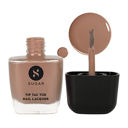 Image of SUGAR Cosmetics Tip Tac Toe Nail Lacquer Classic | Long-lasting, 100% Chip-resistant & Glossy Finish | 10ml - 05 Social Sepia