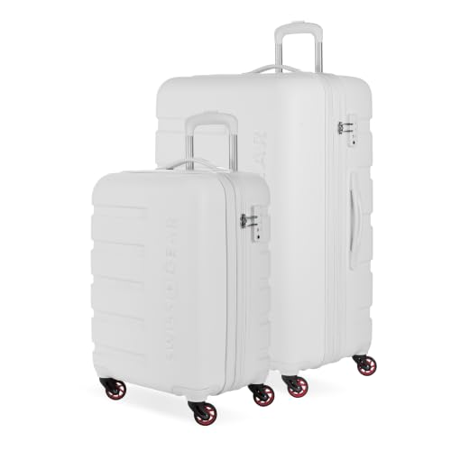 Image of SwissGear 7366 Signature Hardside Expandable Luggage with Spinner Wheels, TSA Lock, Cup-Holder, White, 2-Piece Set (19 /27)