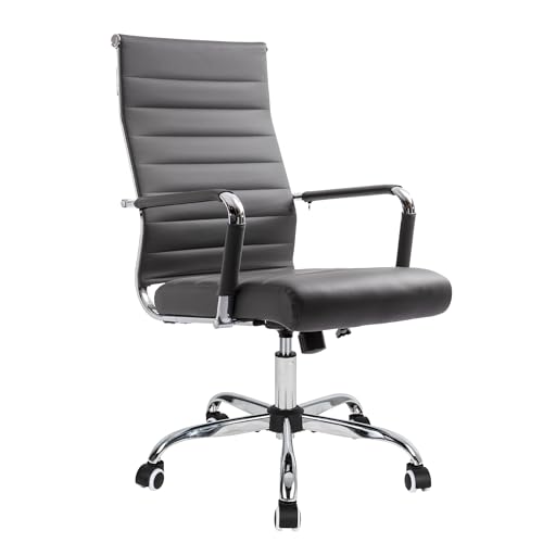 UEV Ergonomic Office Chair, PU Leather, Modern Design with Armrests & Casters, Adjustable Height, 360° Swivel, Supports Up to 150kg