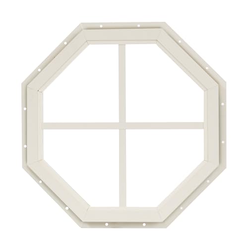 shed window 1434 octagon gable j-lap white tempered glass for sheds playhouses and chicken coops 1 pk woct14wj-bx1