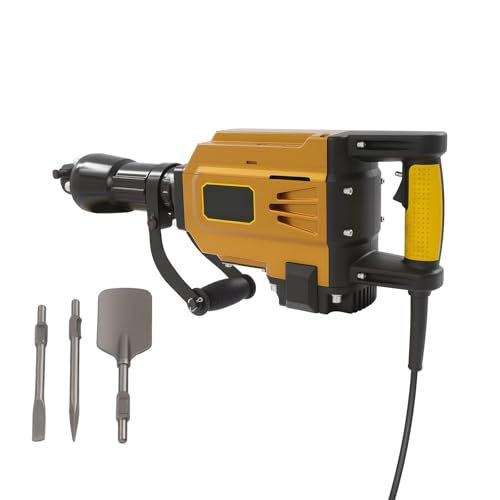 Martillo de demolición eléctrico con mango giratorio y puntas reemplazables para construcción y jardinería
