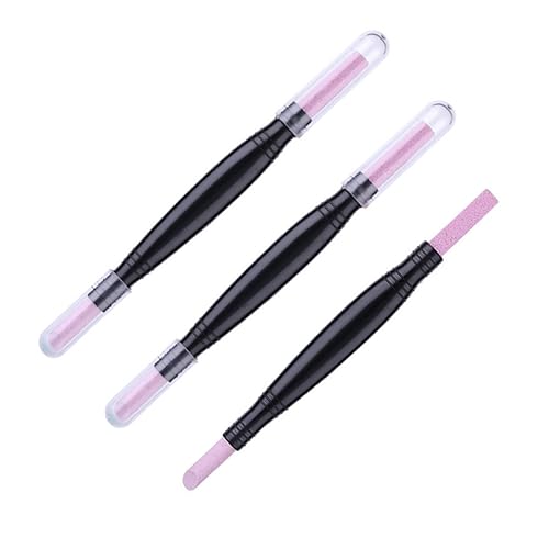 SHERCHPRY 3Pcs Nail Scrub Stick Multifunctional Exfoliating Cuticle Pen Double End Grinding Tool for Women and Lightweight and Portable Manicure Essential