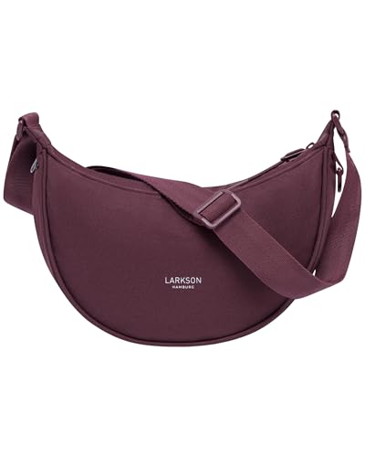 LARKSON Bolso Bandolera Mujer Rojo - Solveig Small - Bolso Riñonera de Media Luna - Bolsa de Ocio de Moda para Viajes, Trabajo - Compartimentos Grandes - Correa Ajustable