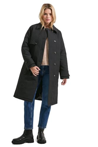 Image of Dorothy Perkins Collar Detail Quilted Midi Coat, 8, Black