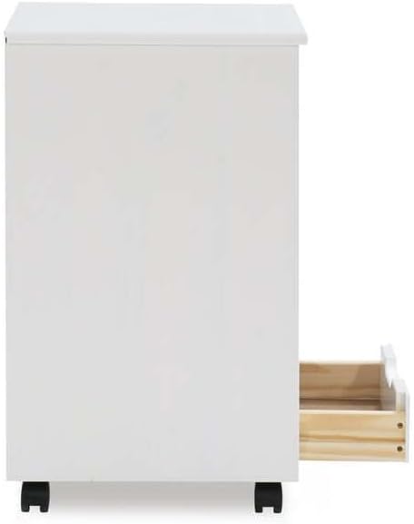 Contemporary Chic Drawer Rolling Storage Cart White Wash - 13.39x15.35x25.75 in, 6 Drawers, Casters for Mobility