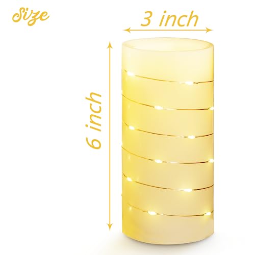 Bemoment Battery Operated Led Candles - Flameless Candles With String Lights And Remote, Flickering Candles With Timer, Table Electric Candle Set Of 2, For Bedroom, Wedding, Home Decor #TOP2