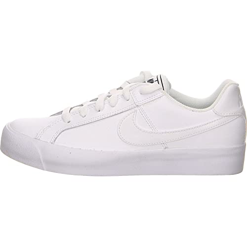 Nike Women's Court Royale AC Sneaker, White/White-Black, 10 Regular US