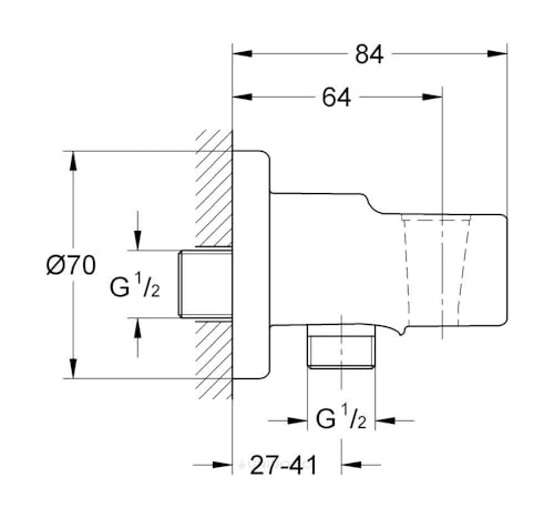 GROHE Relexa - Wandanschlussbogen (mit Wandbrausehalter, Außengewinde, langlebige Oberfläche), chrom, 28628000