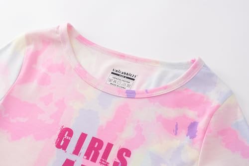 Image of Tie Dye Pajamas for Girls Soft Butterfly Sloth Fall Clothes Big Kids Sleepwear 2-Piece Long Sleeve Set Size 6-16