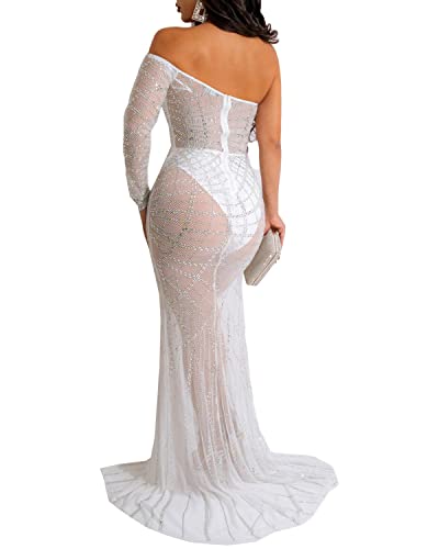 Image of PORRCEY Sexy Elegant Rhinestone Party Club Night Formal Dress for Women