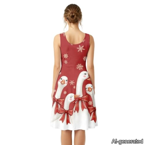 Image of Dreaweet Casual Sleeveless Dresses for Women Girls, Round Neck Tank Dresses with Pockets Summer Sundress Size XS-4XL