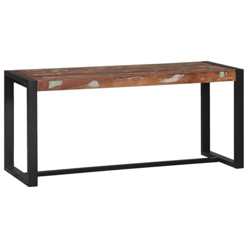 Banc en bois massif haut de gamme de 100 cm avec coffre de rangement de sécurité à charnière