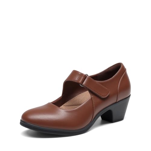 DREAM PAIRS Women's Mary Jane Dress Shoes Block Pumps,Black-Pu by DREAM PAIRS