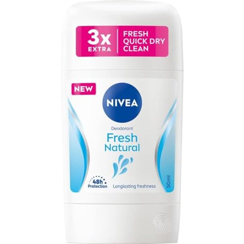NIVEA Fresh Natural 48 H Desodorante en barra para mujer, 50 ml