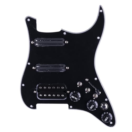 Pickguard SSH pour guitare Fender Strat plaque pré-câblée Humbucker noir