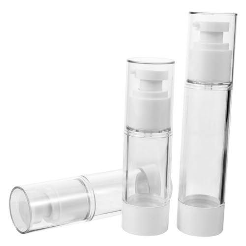 SAFIGLE 3 Piezas Botellas de Viaje Botellas de Plástico Transparentes para Lociones y Cosméticos Almacenamiento al Vacío para Serums y durante Camping