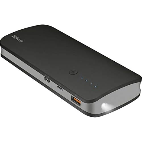Trust Omni Powerbank 10000 mAh (mit USB-C-Anschluss, geeignet für Samsung, iPhone, iPad, Nintendo Switch, Quick Charge 3.0, USB Typ C, Tragbares Ladegerät)