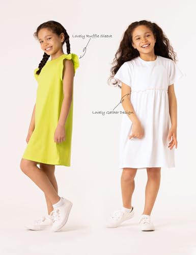 LAPASA 2 Pack 100% Cotton Girls Dress Tee for Girls Children School Sports Indoor & Outdoor G202