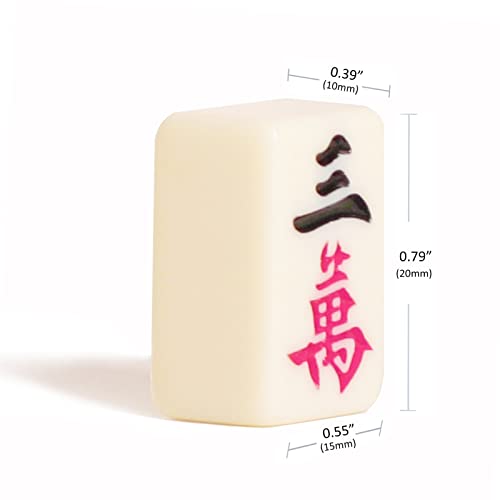 Travel Mini Mahjong Set(0.8’’), Chinese Mahjong Game Set With 146 Ivory Tiles, 4 Racks & Red Carrying Case, Portable & Lightweight For Family Leisure Time(Mah Jongg, Mah-Jongg, Majong, Majiang) #TOP1