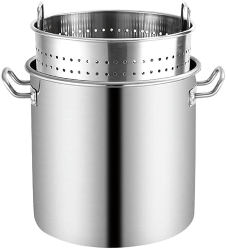 Seau vapeur robuste en inox avec panier filtre amovible pour friture et cuisson saine